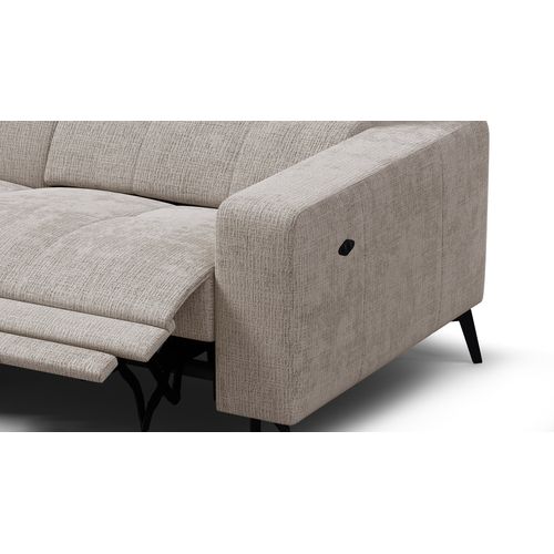 Canapé D'angle 4 Places Morello Avec 1 X Relax Zero Gravity, Tissu Beige