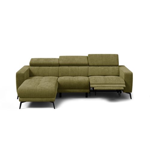 Canapé D'angle 4 Places Morello Avec 1 X Relax Zero Gravity, Tissu Olive