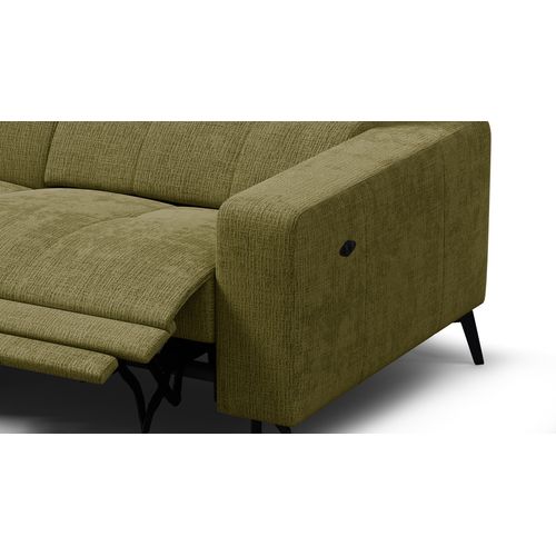 Canapé D'angle 4 Places Morello Avec 1 X Relax Zero Gravity, Tissu Olive