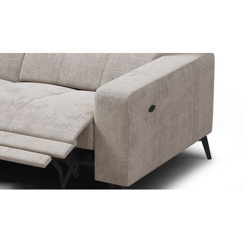 Canapé D'angle 5 Places Morello Avec 1 X Relax Zero Gravity, Tissu Beige