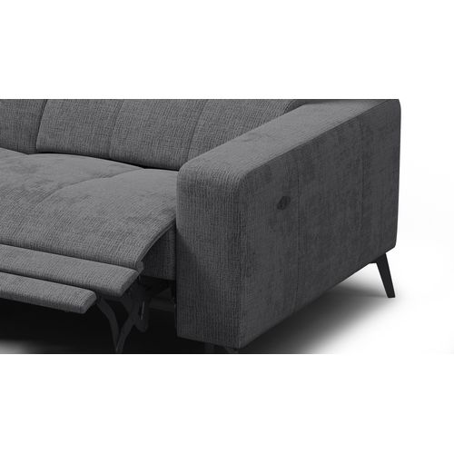 Canapé D'angle 5 Places Morello Avec 1 X Relax Zero Gravity, Tissu Gris Foncé