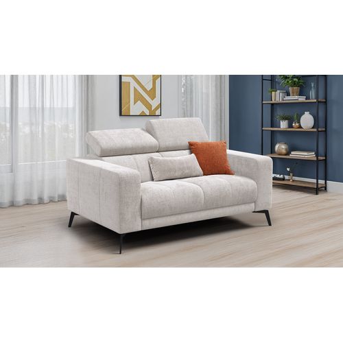 Canapé 2 Places Morello, Tissu Crème