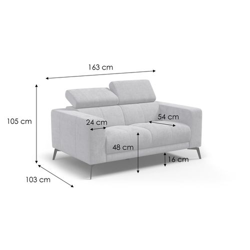 Canapé 2 Places Morello, Tissu Beige