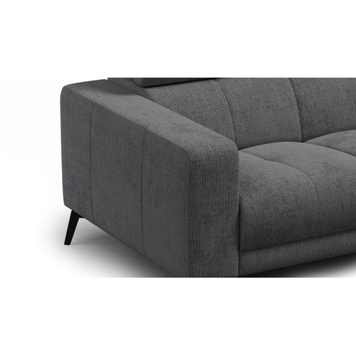 Canapé 2 Places Morello, Tissu Gris Foncé