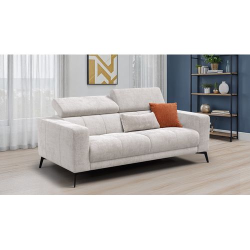 Canapé 3 Places Morello, Tissu Crème