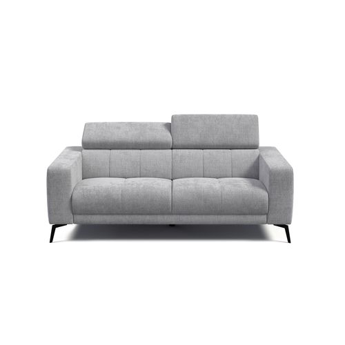 Canapé 3 Places Morello, Tissu Gris Clair