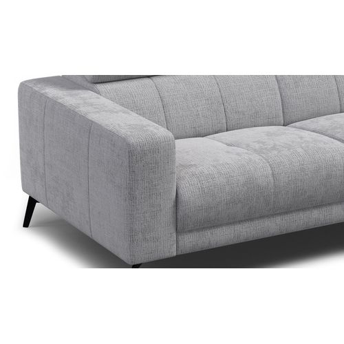 Canapé 3 Places Morello, Tissu Gris Clair