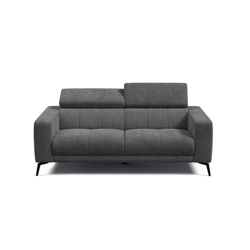 Canapé 3 Places Morello, Tissu Gris Foncé
