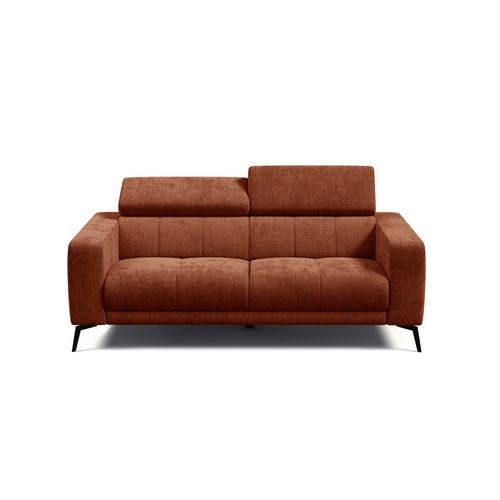 Canapé 3 Places Morello, Tissu Orange Foncé