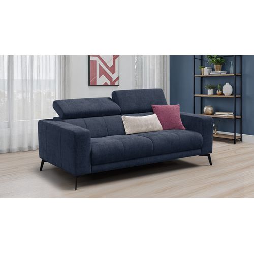 Canapé 3 Places Morello, Tissu Bleu Marine