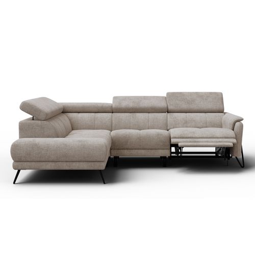 Canapé D'angle 5 Places Roden Avec Relax, Tissu Beige