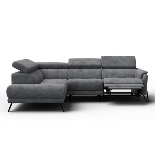 Canapé D'angle 5 Places Roden Avec Relax, Tissu Gris Foncé