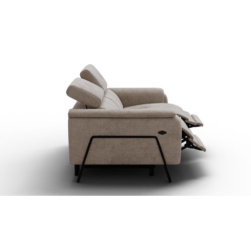 Canapé Roden 2 Places Avec 2 Relax, Tissu Beige