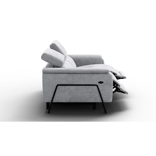 Canapé Roden 2 Places Avec 2 Relax, Tissu Gris Clair