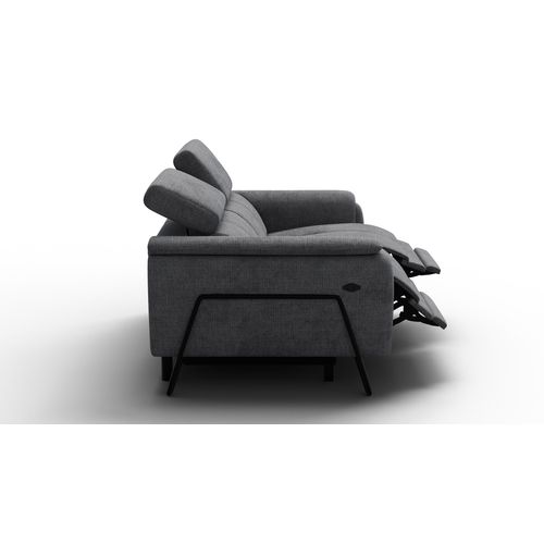 Canapé Roden 2 Places Avec 2 Relax, Tissu Gris Foncé