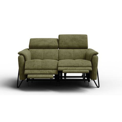 Canapé Roden 2 Places Avec 2 Relax, Tissu Olive