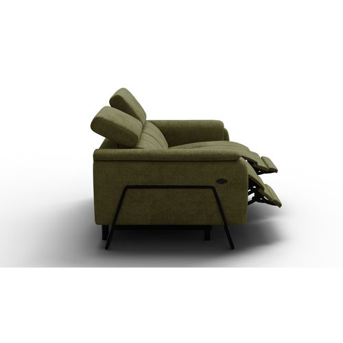 Canapé Roden 2 Places Avec 2 Relax, Tissu Olive