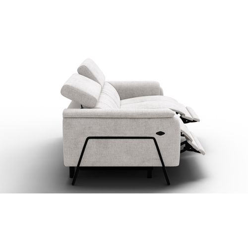 Canapé Roden 3 Places Avec 2 Relax, Tissu Crème