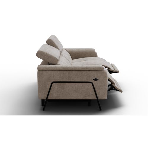 Canapé Roden 3 Places Avec 2 Relax, Tissu Beige