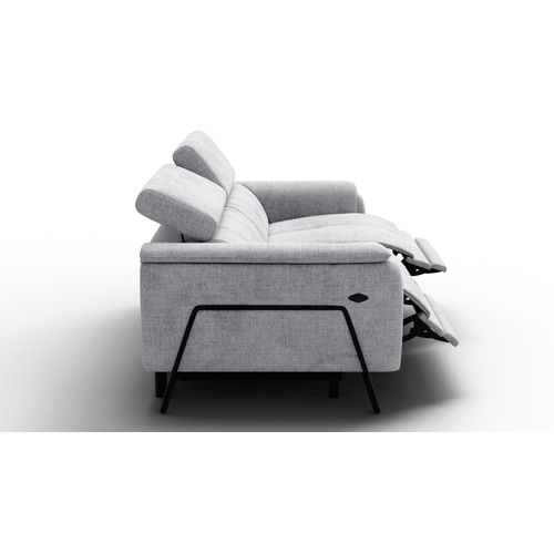 Canapé Roden 3 Places Avec 2 Relax, Tissu Gris Clair