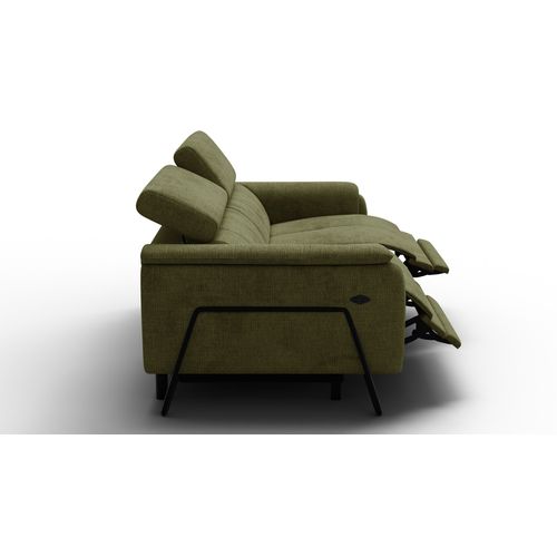 Canapé Roden 3 Places Avec 2 Relax, Tissu Olive