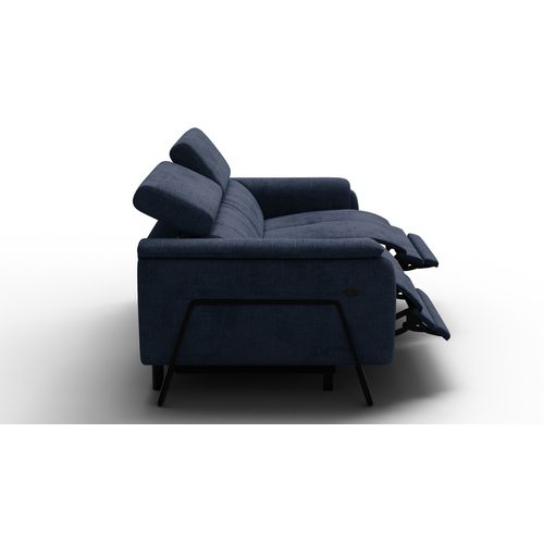 Canapé Roden 3 Places Avec 2 Relax, Tissu Bleu Marine