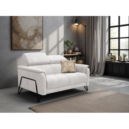 Canapé 2 Places Roden, Tissu Crème