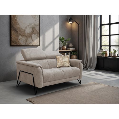 Canapé 2 Places Roden, Tissu Beige