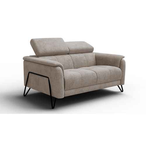 Canapé 2 Places Roden, Tissu Beige