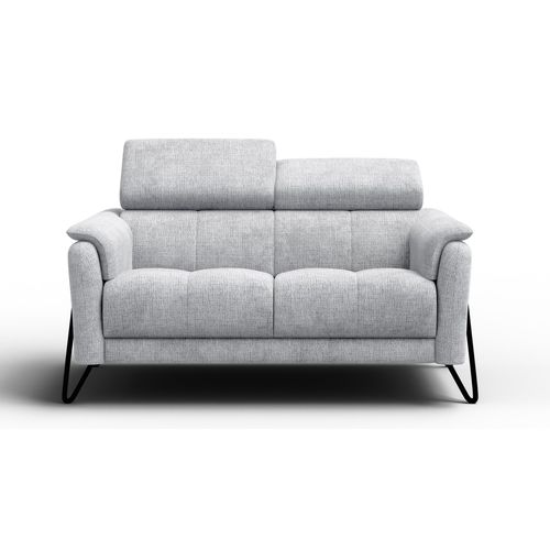 Canapé 2 Places Roden, Tissu Gris Clair
