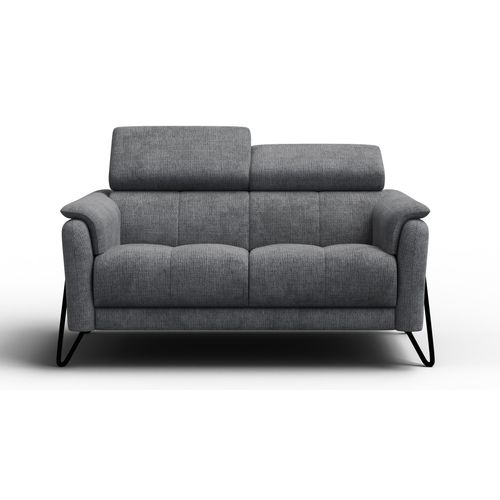 Canapé 2 Places Roden, Tissu Gris Foncé