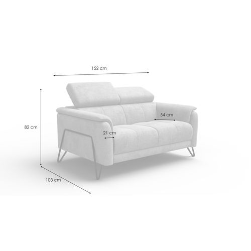 Canapé 2 Places Roden, Tissu Orange Foncé