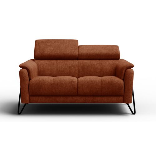 Canapé 2 Places Roden, Tissu Orange Foncé