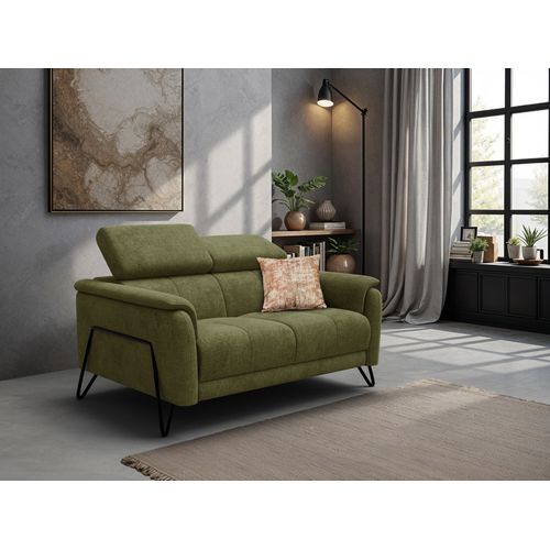 Canapé 2 Places Roden, Tissu Olive