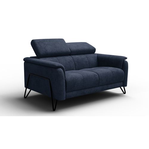 Canapé 2 Places Roden, Tissu Bleu Marine