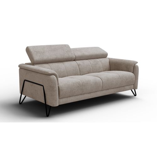 Canapé 3 Places Roden, Tissu Beige