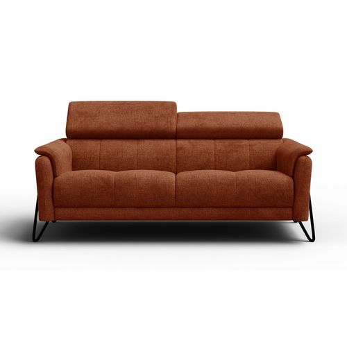 Canapé 3 Places Roden, Tissu Orange Foncé