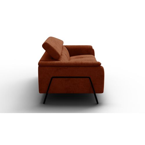 Canapé 3 Places Roden, Tissu Orange Foncé