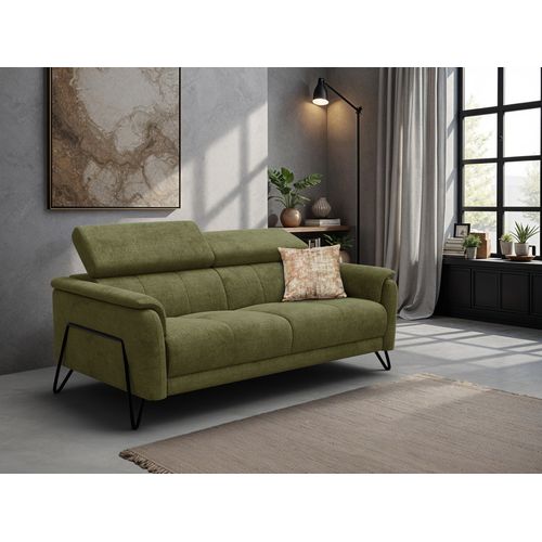 Canapé 3 Places Roden, Tissu Olive