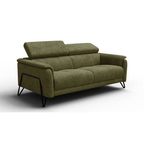 Canapé 3 Places Roden, Tissu Olive