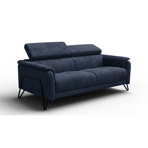 Canapé 3 Places Roden, Tissu Bleu Marine