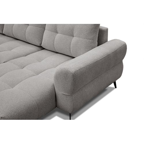 Canapé D'angle 4 Places Salvini, Tissu Gris Chaud