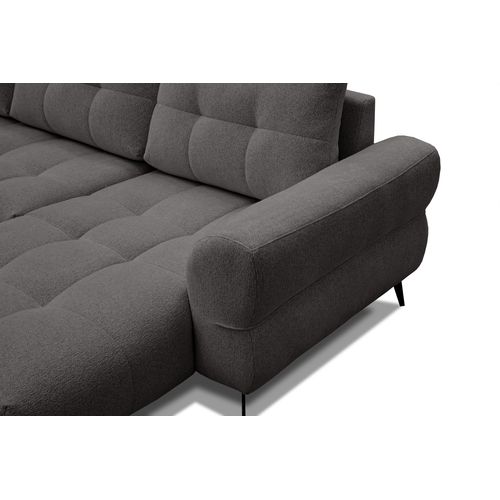 Canapé D'angle 4 Places Salvini, Tissu Gris Foncé