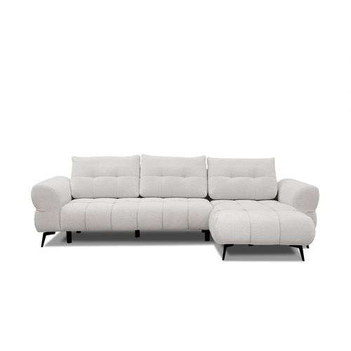 Canapé D'angle 4 Places Salvini, Tissu Ecru