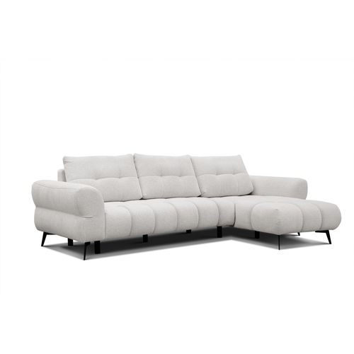 Canapé D'angle 4 Places Salvini, Tissu Ecru