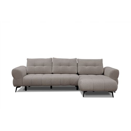 Canapé D'angle 4 Places Salvini, Tissu Beige Foncé