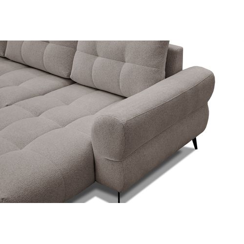 Canapé D'angle 4 Places Salvini, Tissu Beige Foncé