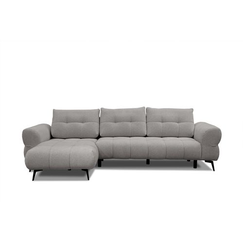 Canapé D'angle 4 Places Salvini, Tissu Gris Chaud