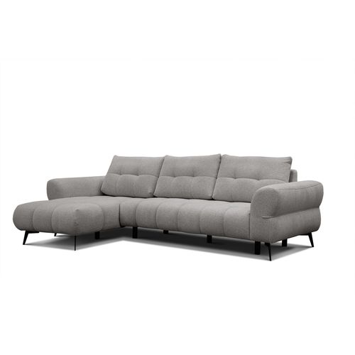 Canapé D'angle 4 Places Salvini, Tissu Gris Chaud