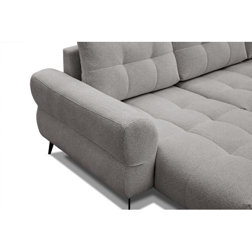 Canapé D'angle 4 Places Salvini, Tissu Gris Chaud